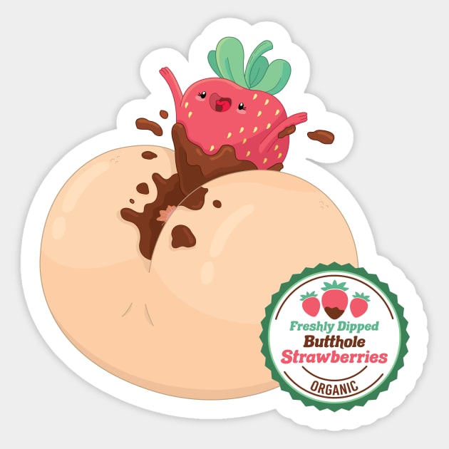 Butthole Berries Sticker by Sam Potter Design